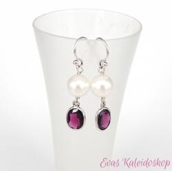 Klassische Ohrringe aus Perle und Granat