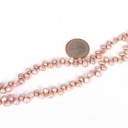 Schmuck DIY: Perlenstrang aus hell goldbraunen kleinen Tropfen 