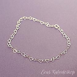 Zierliches Herz Gliederarmband, Sterling Silber