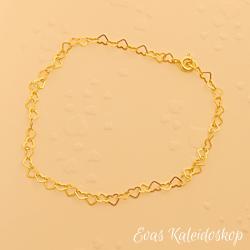 Zierliches Herz Gliederarmband aus vergoldetem Sterling Silber