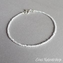 Glitzerndes dünnes Zirkonia – Armband, mikro facettierte Kugeln