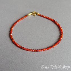 Glitzerndes dünnes Zirkonia – Armband in orange, mikro facettiert