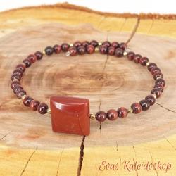 Rotes Tigerauge Armband auf Memory-Wire, Spiral Draht