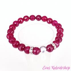 Facettiertes Achat Armband, karmin-, fuchsia- oder purpurfarben