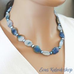 Blaue Achat Kette mit blauen Perlen