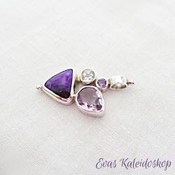 Sugilith Anhänger mit Amethyst und Topas