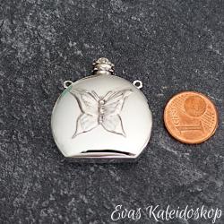 Silber Parfum Flakon Anhänger mit Schmetterling