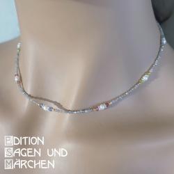 Labradorit Kette „Aschenputtel“ mit Edelsteinen und Perlen