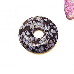 Schneeflocken Obsidian Donut 30 mm