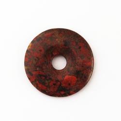 Großer Trümmer Jaspis Donut, rotbraun 40 mm