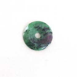 Rubin in Zoisit Donut, 30 mm, grün-rot