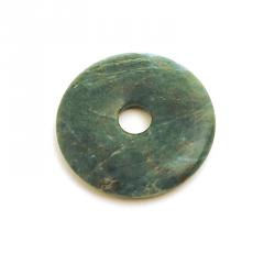 Prasemquarz Donut, schönes Naturgrün 40 mm