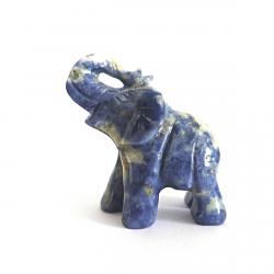 Sodalith Elefant, blau mit weißen Flecken