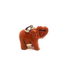 Kleiner Elefanten Anhänger aus rotem Jaspis mit Silberöse  