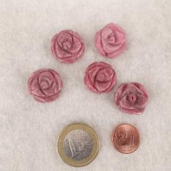 Schmuck DIY: Von Hand geschnittene Rhodonit Rosen mit Bohrung