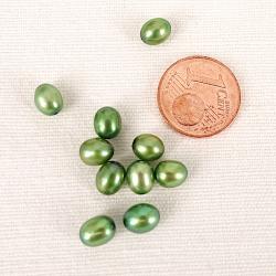 Schmuck DIY: Ovale grüne Süßwasser Perlen 