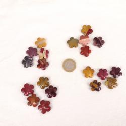 Schmuck DIY:  Kleine Mookait Blüten, 5 Stück sortiert 