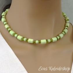  Zitronenmagnesit (Zitronenchrysopras) Kette mit Peridot