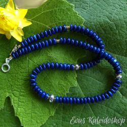 Schöne dunkle Lapis Lazuli Kette mit Sterlingsilber