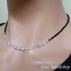 Funkelnde Kette – schwarzer Spinell und Herkimer Diamond