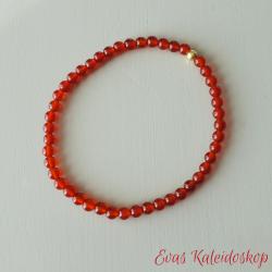 Schlichtes leuchtendes Karneol Kugelarmband, elastisch 