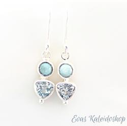 Zierliche Larimar Ohrhänger mit Blautopas