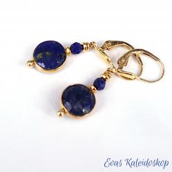 Lapis Lazuli Ohrhänger mit vergoldeten Klappbrisuren