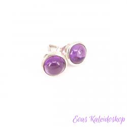 Schlichte Amethyst Cabochon Ohrstecker