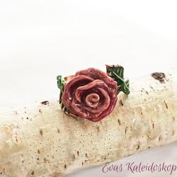 Rosen-Ring in Altrosé, rosé vergoldetes Silber