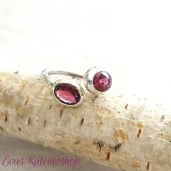 Pink Turmalin Ring mit zwei ovalen Steinen