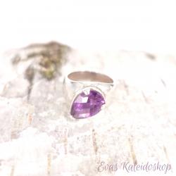 Sehr schöner klarer Amethyst-Tropfen Ring 