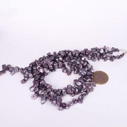 Schmuck DIY: Graue Keshi Perle mit violettem Schimmer