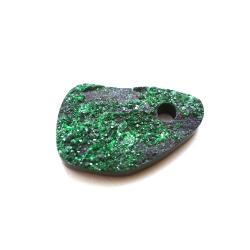Uwarovit Anhänger mit grünen Mini Kristallen, grüner Granat